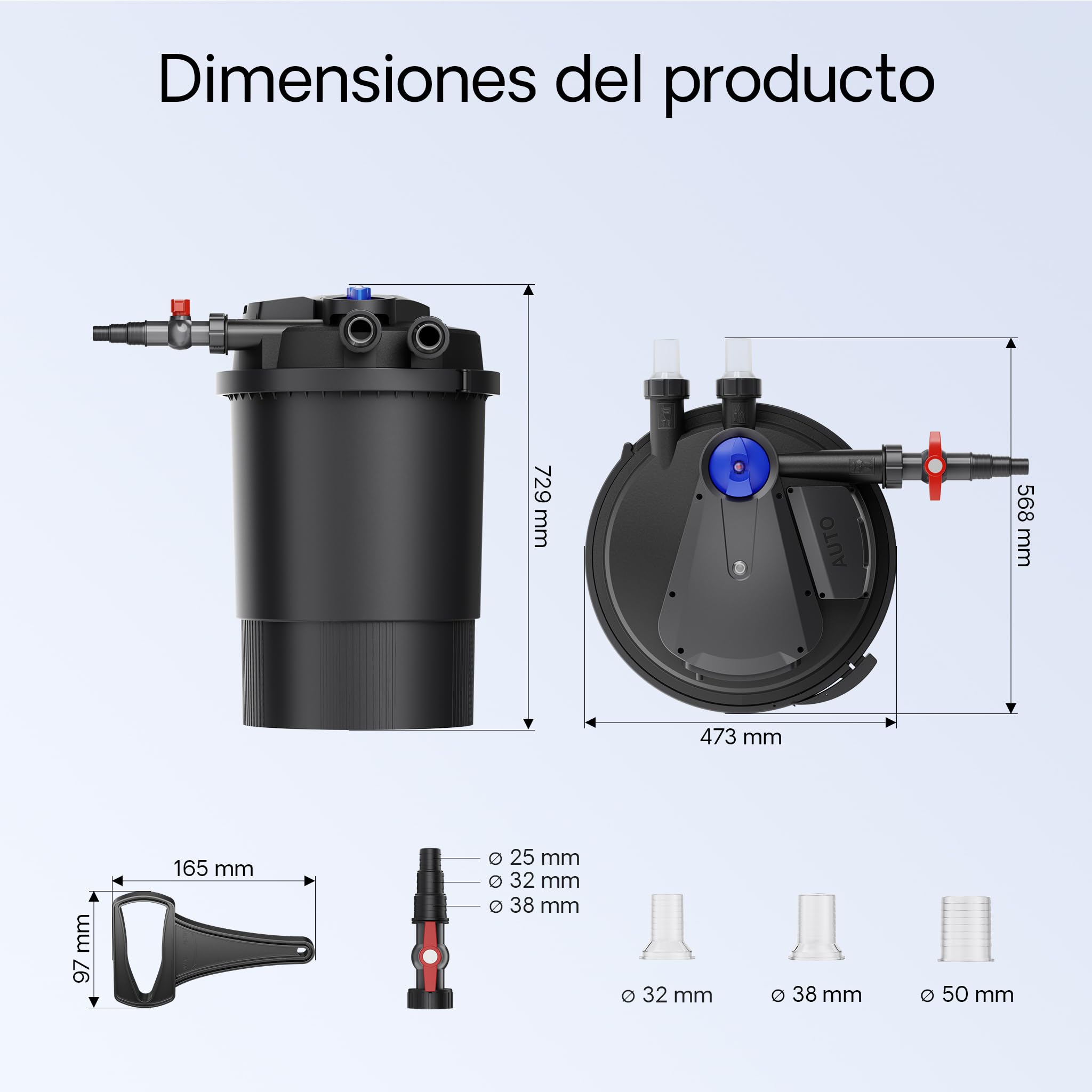 SunSun CPA-30000 Filtro de presión con lámpara UVC 55W para estanques hasta 60000L Estanques koi
