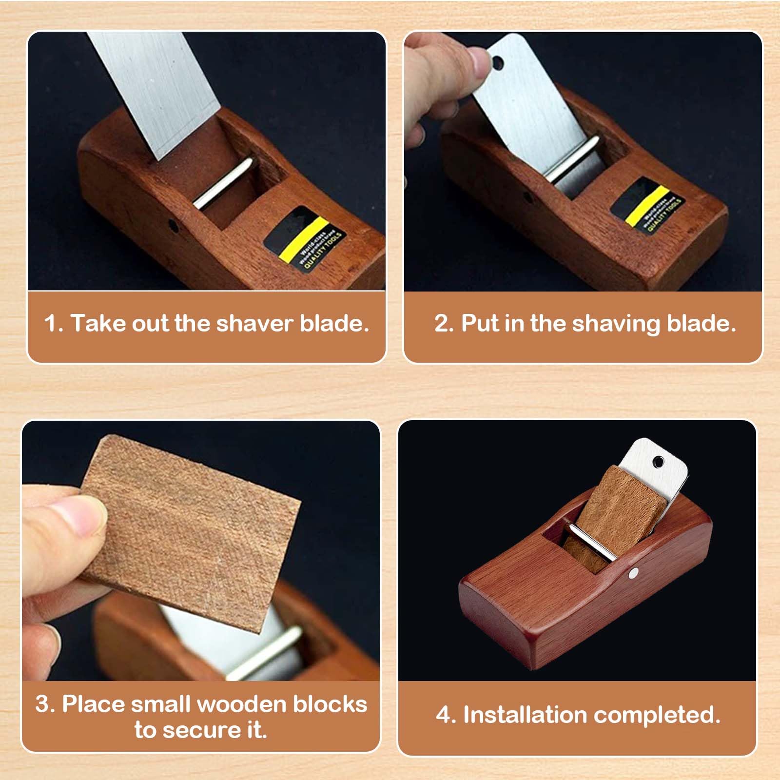 Einhandhobel, Mini Hobel, Handhobel Klein, Putzhobel, Holzhobel, Schreinerflugzeug Handwerkzeug, Handhobel Holz für Geeignet zum Besäumen und Hobeln