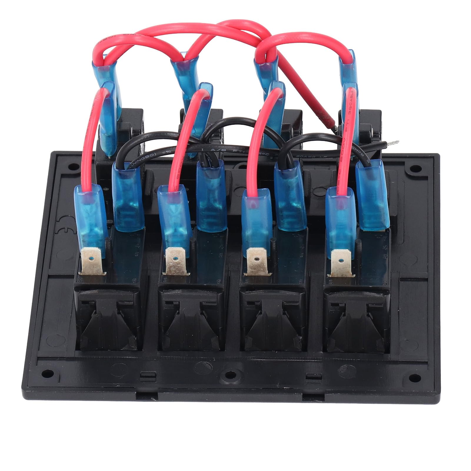 Panel de Interruptor Marino de 4 Bandas IP65 Panel de Interruptor de Encendido y Apagado Precableado a Prueba de Agua con Protector de Sobrecarga Control Fácil Barco RV DC12V 24V