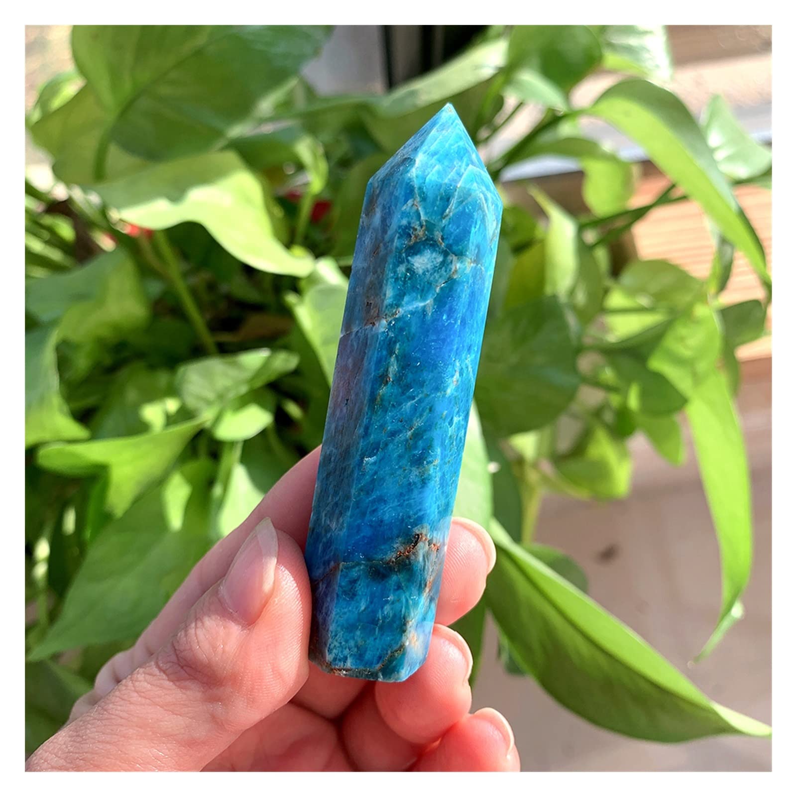 Apatite Bleue cristal naturel rugueux, pierre précieuse de guérison Reiki et obélisque poli