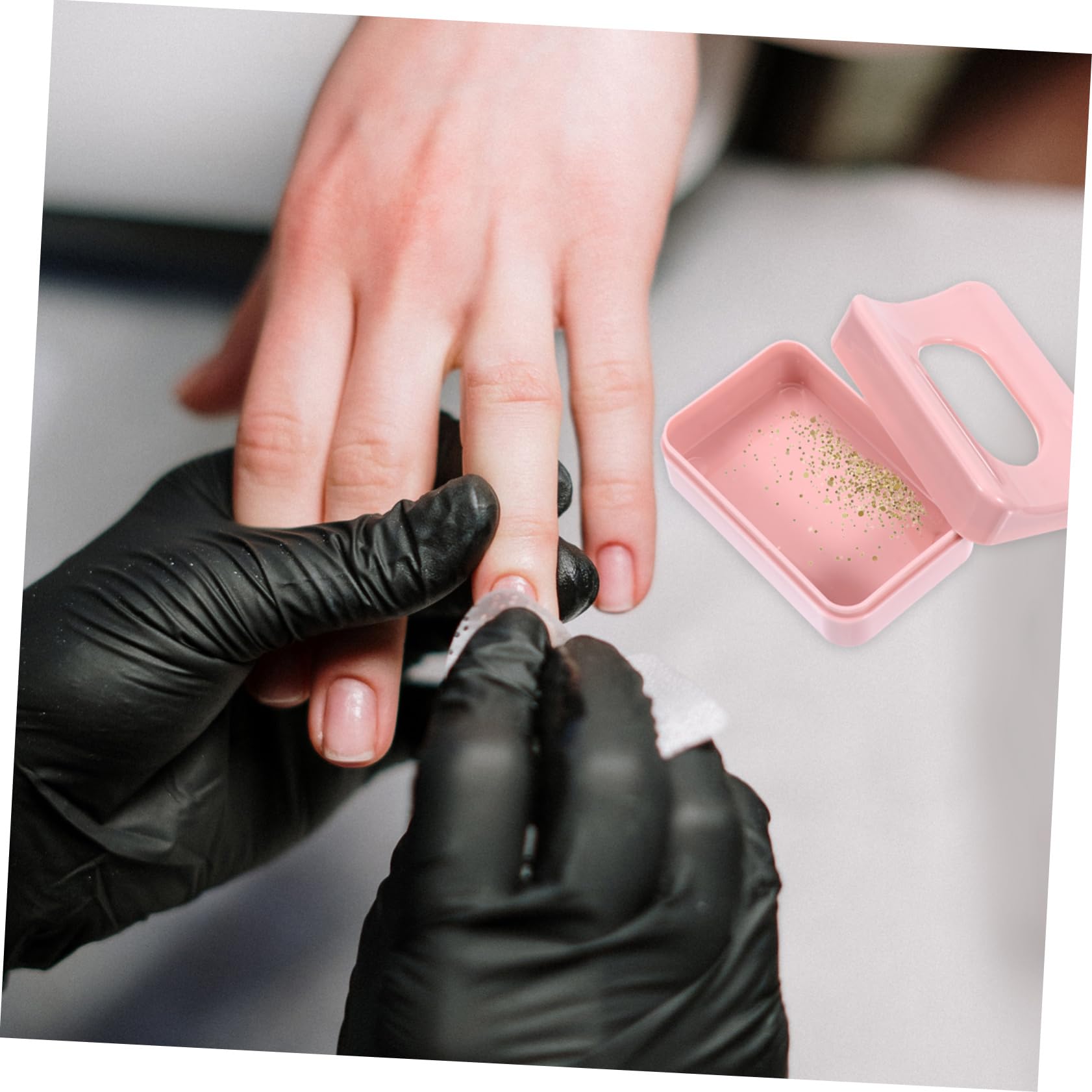 Jojofuny Contenitore Per Glitter Unghie In Plastica Rosa – Scatola Portautensili Compatta Per Nail Art, Organizzatore Per Polveri E Brillantini Da Salone, Leggero E Resistente
