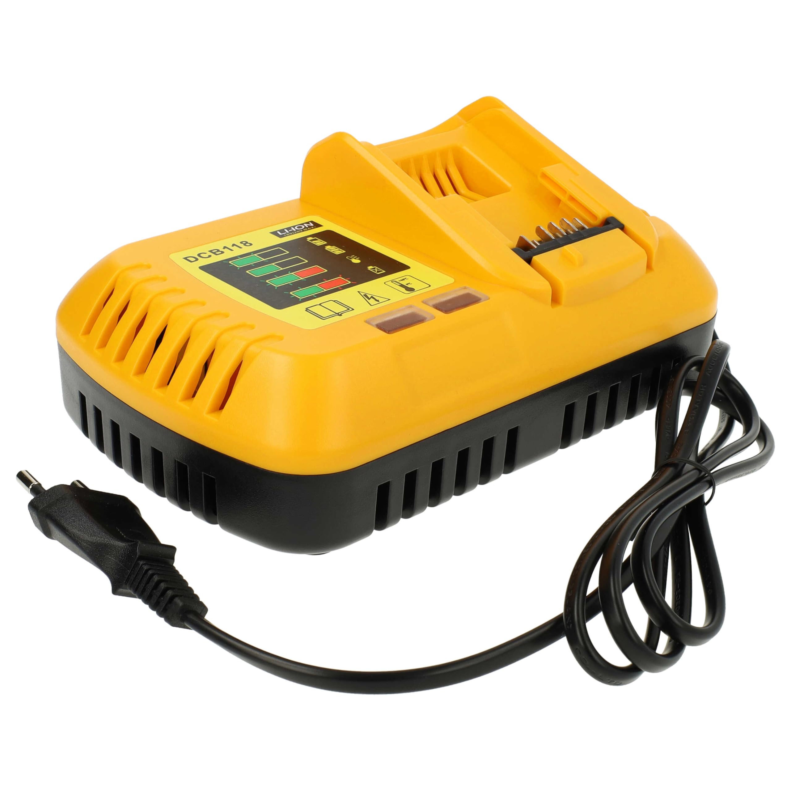 vhbw szybka ładowarka kompatybilna z Dewalt DCE0811, DCE0811D1G-QW, DCE0811D1R-QW, DCE0811LR-XJ, DCE0811NR-XJ, DCE0825 Baterie narzędziowe