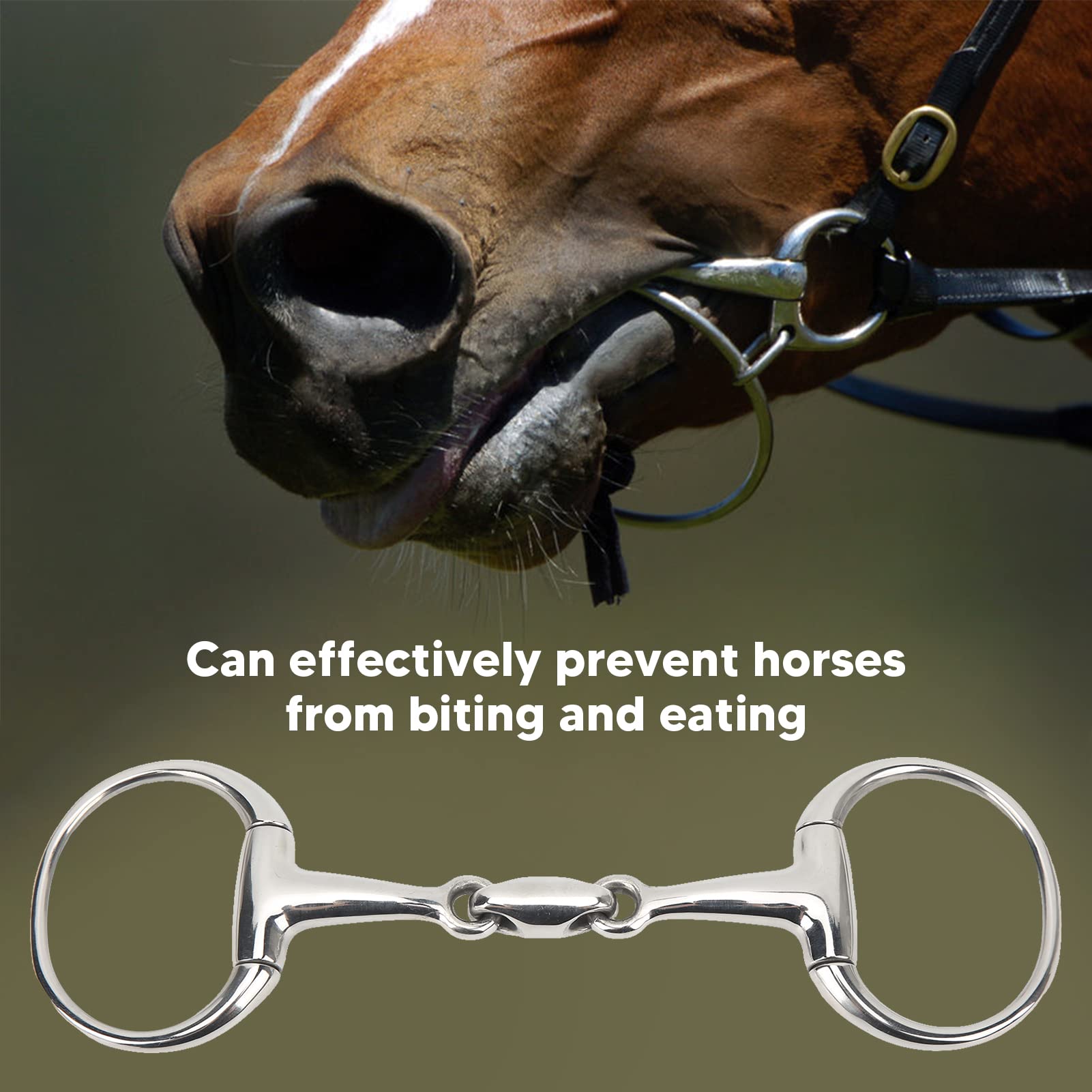 Mors en acier inoxydable pour chevaux, 12 cm, design anti-morsure pour un contrôle confortable