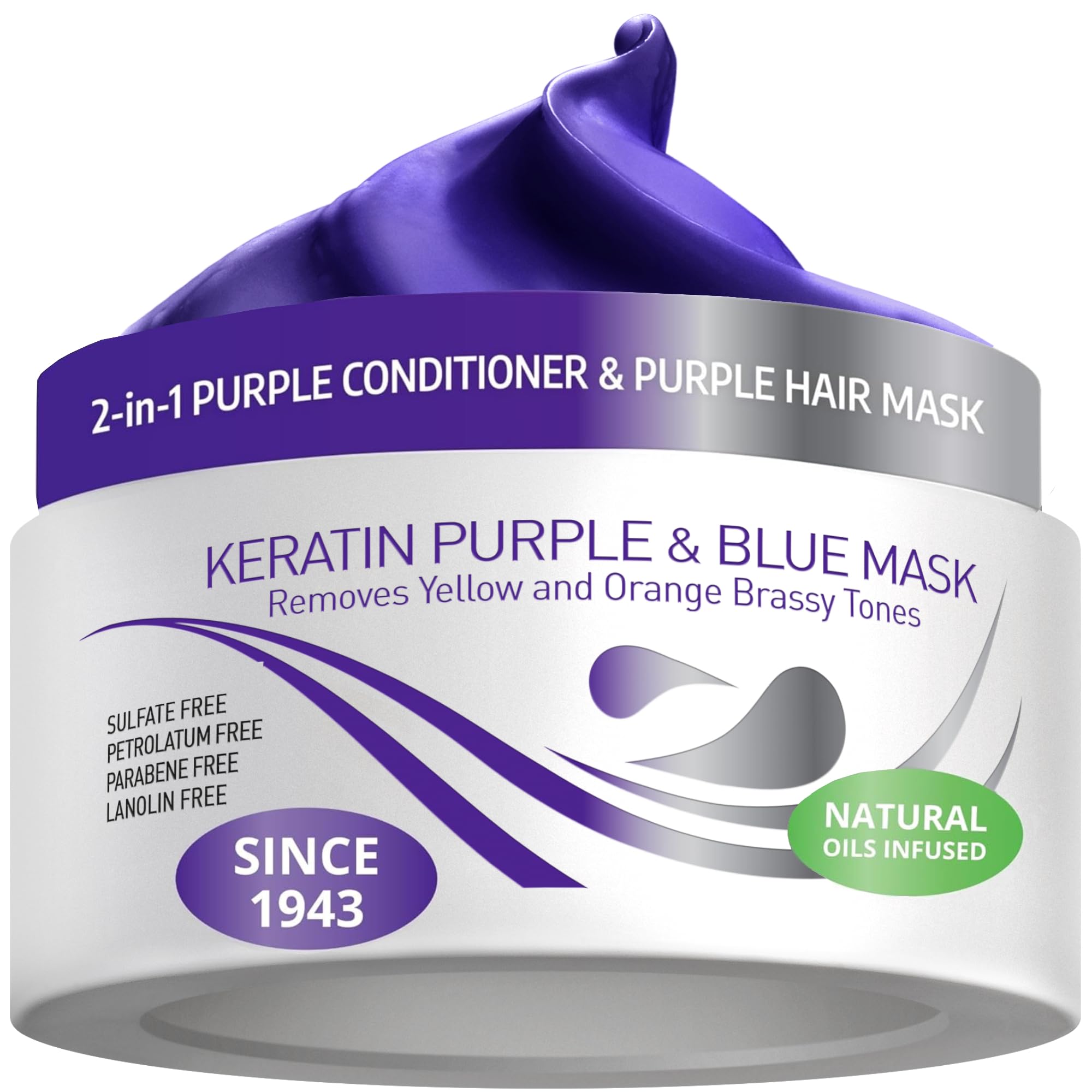 Vitamins Keratin Haarkur Silber Haar Maske - Shiny Hair Haarmaske für geschädigtes blondes blondiertes Haar - Toner Hair Mask Deep Conditioner für trockene Haare
