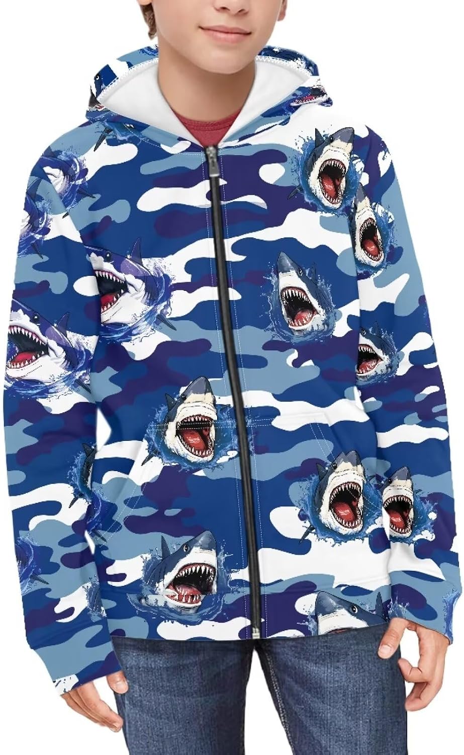 Boys Zip Up Hoodie Casual Long Sleeve Kids Clothes with Pocket Little Boys Sweatshirts Size 6-16