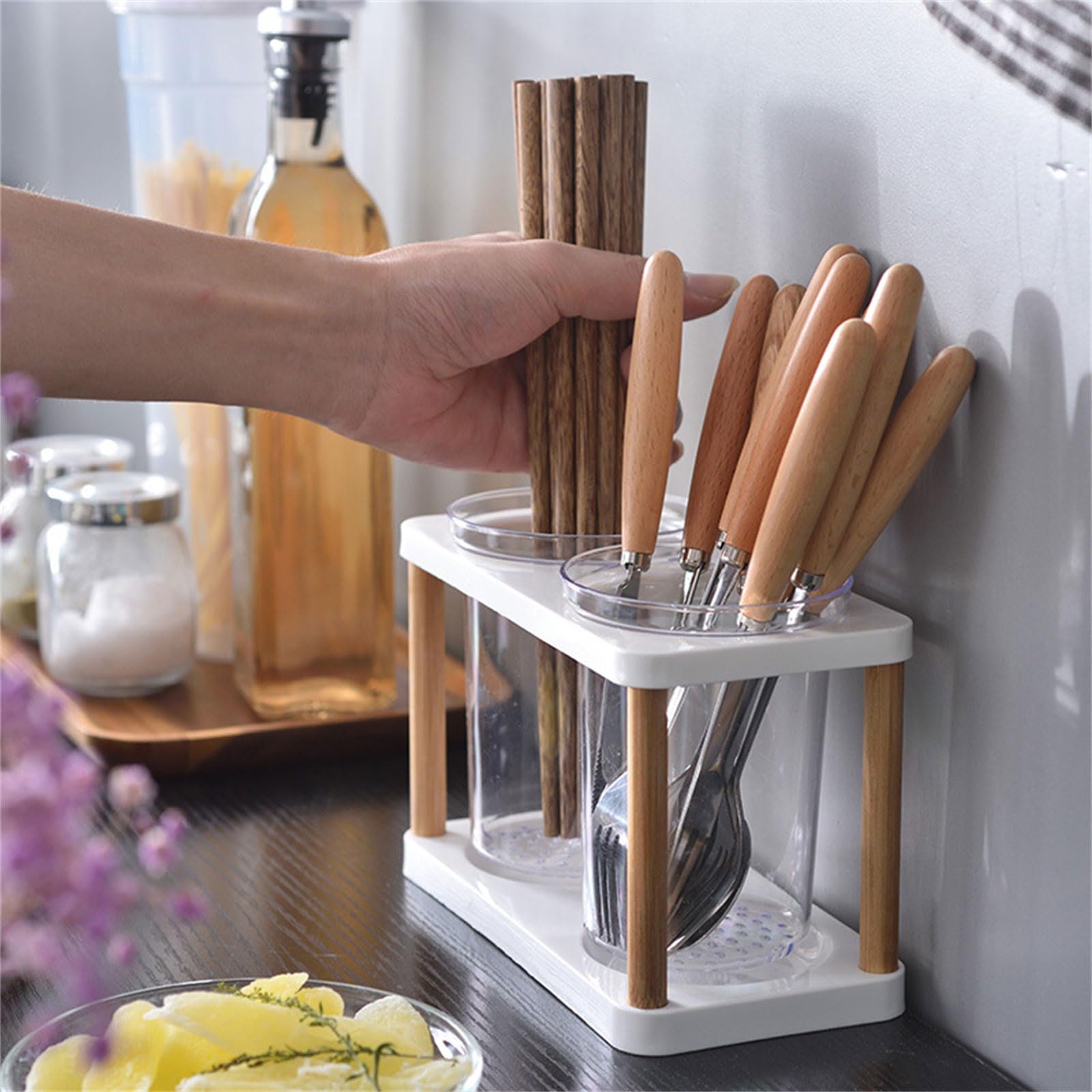 Sturdy Chopsticks Holder Practical Wood Rack Chopsticks Rest Organizers Offer Elegances And Durability