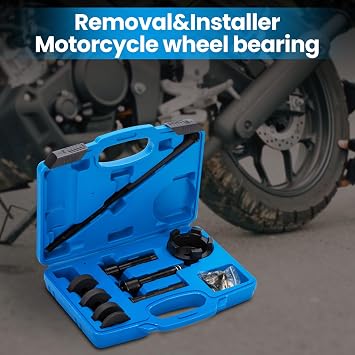 maXpeedingrods Wheel Bearing Removal Installer Tool for Harley Davidson 2000+, VT102 Motorcycle Wheel Bearing Puller Tool Kit for 0.75 1 25mm Bearings,18 Pcs