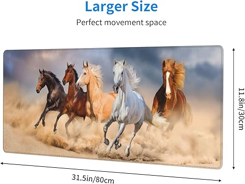 Miniatura 4 de Alfombrilla de mouse grande para escritorio de 31.5 x 11.8 pulgadas, con base antideslizante, alfombrilla de mouse grande impermeable XL con bordes