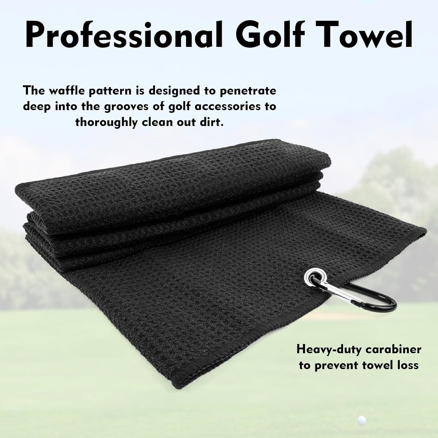 3 Pack Microfiber Golf Towel Men Women with Carabiner Clips Waffle Golf Cleaning Rags(Small) - Image 4