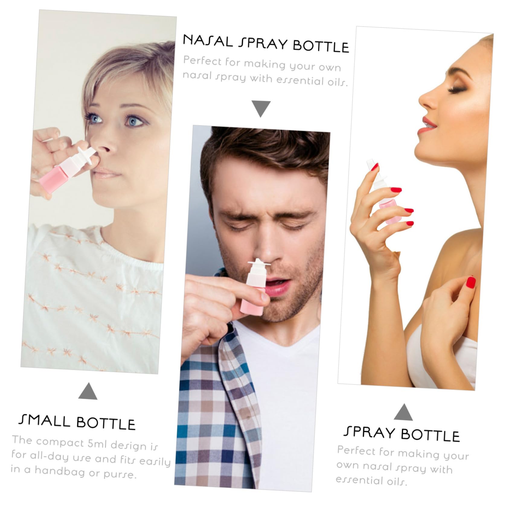5ml Leere PET Sprühflasche 18mm für Nasenspray, mit 50 Stück