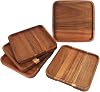 GNIEMCKIN Wooden Serving Platter, 8 x 8 Inch, Set of 5, Acacia Wood Tray, Perfect for Serving Charcuterie, Appetizers, Desserts, Dips, Sushi, Parties, Family Gatherings, Weddings, and Home Decor