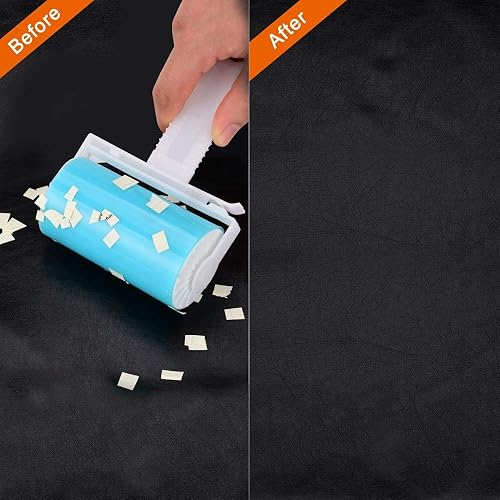 Miniatura 5 de Paquete de 5 rodillos de pelusas reutilizables y lavables, removedor de pelusas de gel pegajoso, removedor de pelusas de mascotas, limpiador para