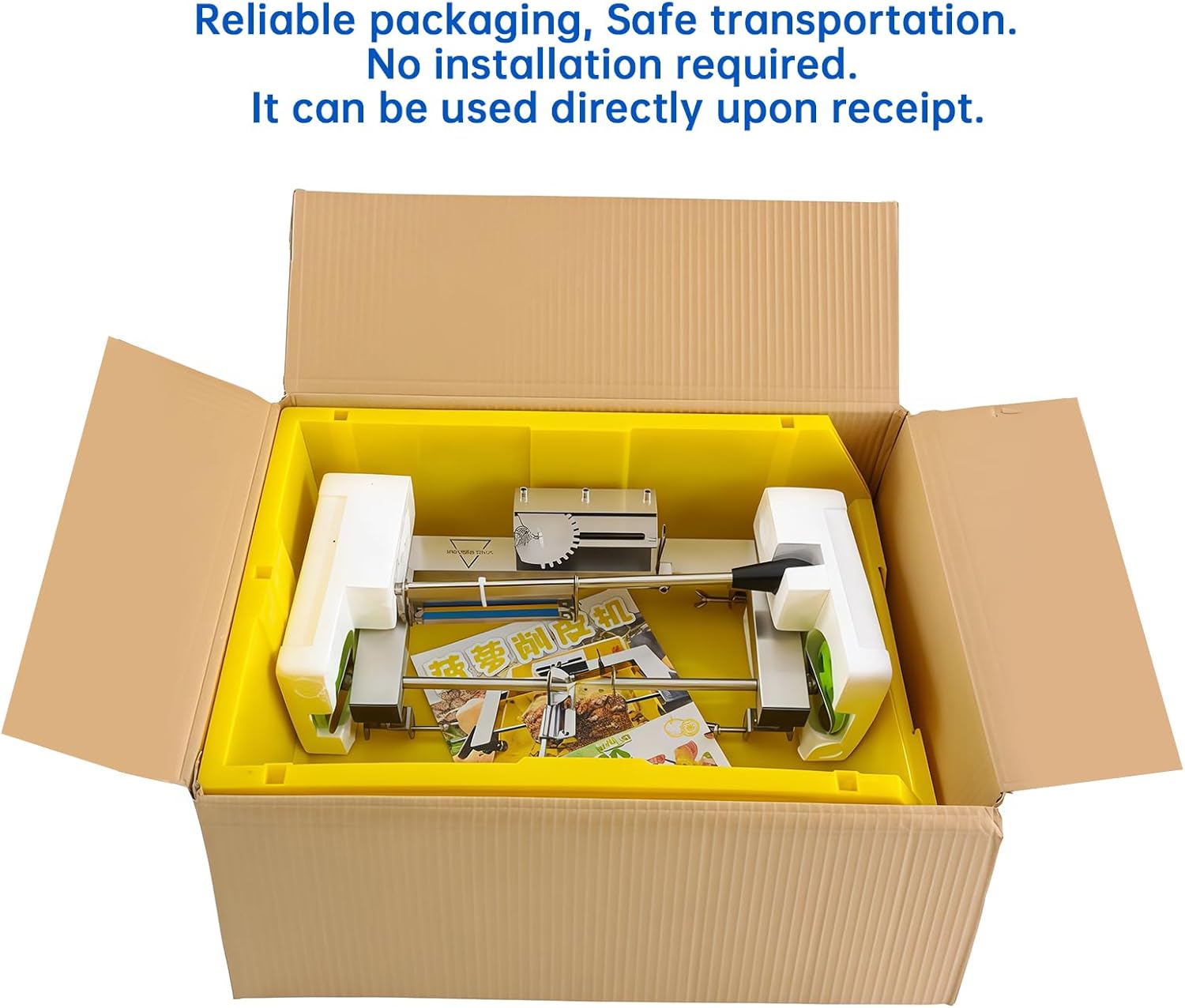 Kolice Commercial Pineapple Peeler Machine, Stainless Steel Pineapple Peeler Machine Kit with 5 Replacement Blades, No waste of pulp