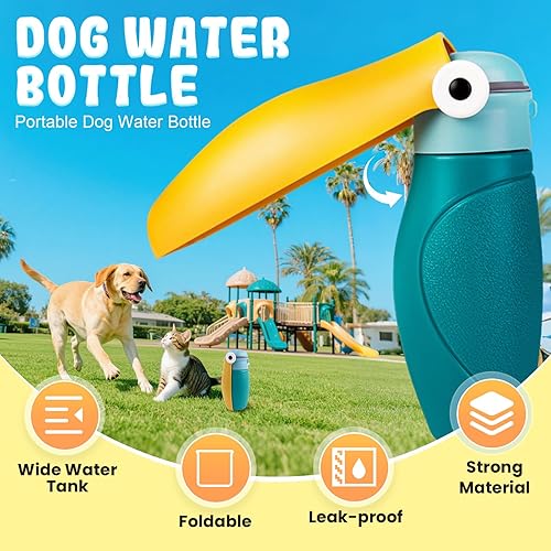 Miniatura 3 de Botella de agua portátil para perros, botella de agua para mascotas a prueba de fugas para cachorros, perros y gatos, botellas de agua de viaje para