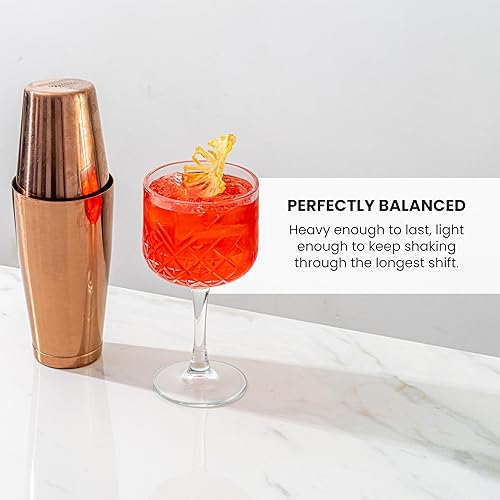 Vista 4 de A Bar Above Professional Boston Shakers Set 18 oz Weighted and Unweighted Stainless Steel Cocktail Shaker Set for Bartenders, Premium 304 Steel Bar