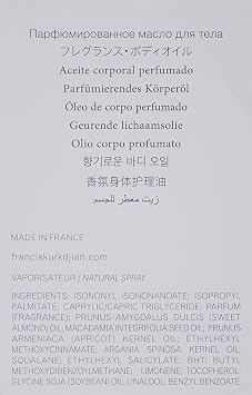 Maison Francis Kurkdjian Baccarat Rouge 540 Body Oil 70 ml, 2.37 Fl Oz (Pack of 1), (KURBLU001)