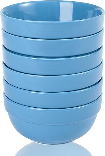 HAPPY KIT Juego de 6 cuencos de cerámica para sopa de 6 pulgadas, cuencos de cereales de 24 onzas para cocina, cuencos de servir para sopa de