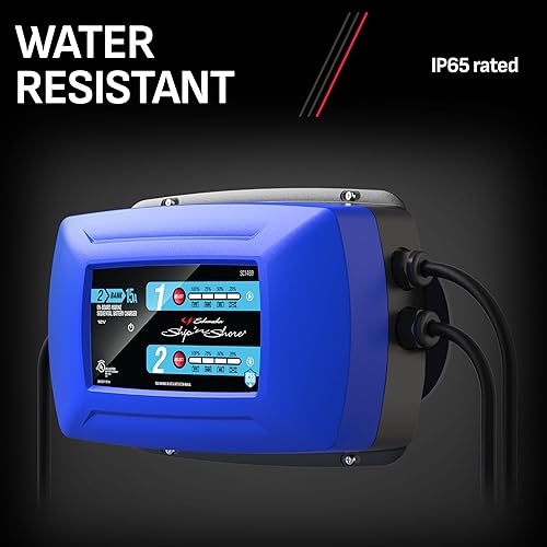 Miniatura 2 de Schumacher Ship 'n Shore SC1469 - Cargador de batería secuencial marino a bordo de dos bancos de 15 A y 12 V, para baterías estándar, AGM, gel y