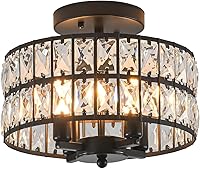 Vista 9 de Lámpara de techo moderna semiempotrada de cristal con acabado en latón para pasillo, comedor, vestíbulo, sala de estar, dormitorio, entrada