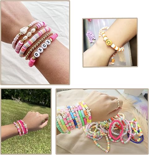 Miniatura 7 de 2000 cuentas de arcilla polimérica cuentas espaciadoras redondas planas para hacer pulseras, collares, aretes, accesorios para manualidades hechas a