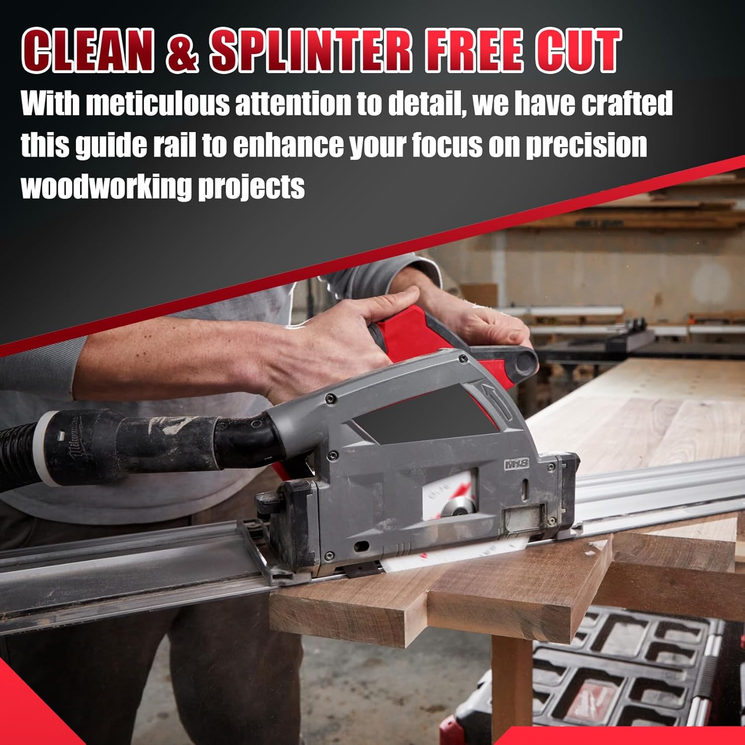 55in Track Saw Guide Rail for Milwaukee Track Saw, 55" Guide Rail for Milwaukee Guide Rail, Perfect for Milwaukee Track Saw and Woodworking Longer Cuts, 2 Year Warranty image 4 of 6 B0FR4HLBKK