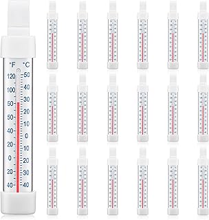 18 Pcs Refrigerator Freezer Thermometer, Long Strip Hanging Standing Analog Thermometer with Fahrenheit Celsius for Kitchen Fridge Freezer Cooler (-40 to 122°f/-40 to 50°c)