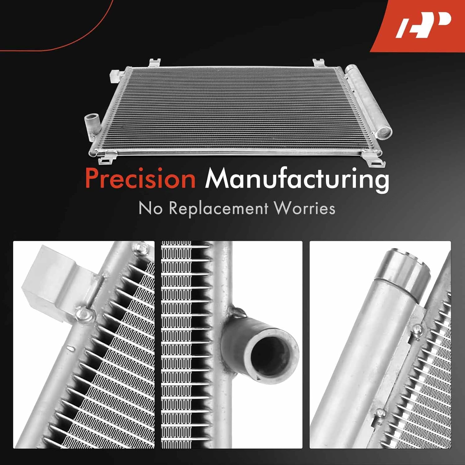 A-Premium A/C Condenser - Compatible with 2015 2016 2017 2018 2019 Toyota Yaris L LE SE L4 1.5L Hatchback, Replace# 884600D400