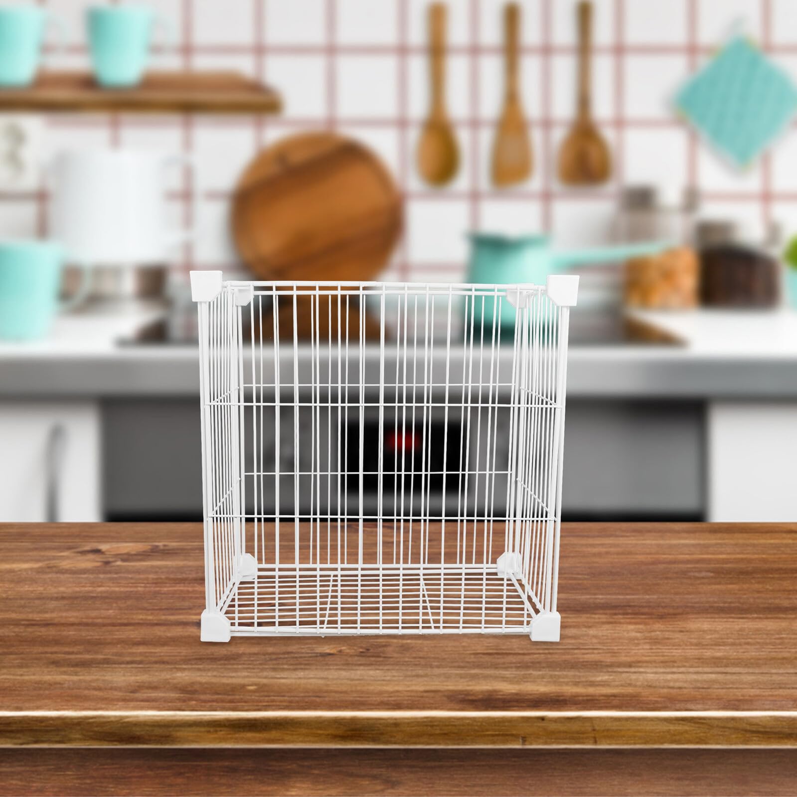 Uonlytech Cesta de Almacenamiento para Congelador Organizador Vertical de Metal para Refrigerador Canasta Desmontable Circulación de Aire para Despensa y Verduras