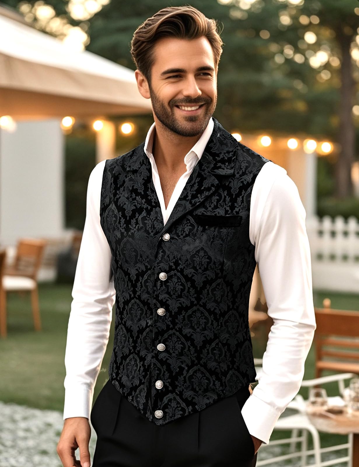 Gilet Paisley pour Homme Costume Victorien Gothique Steampunk Vintange