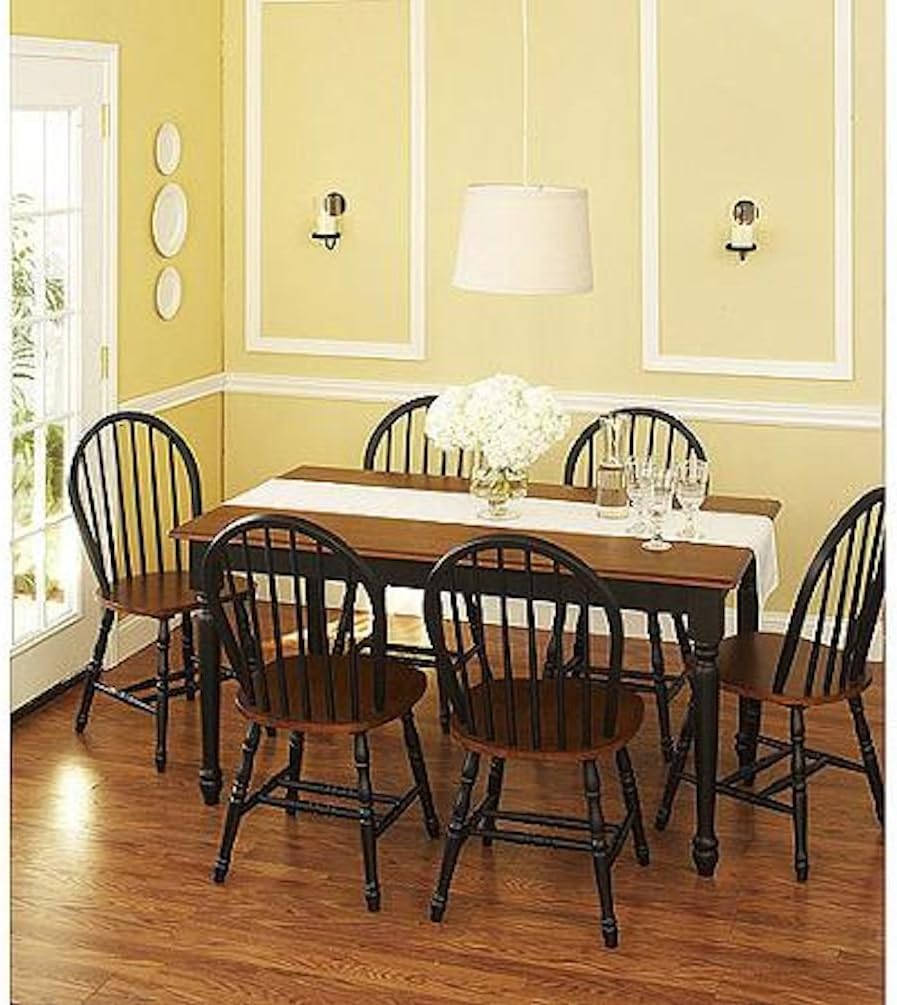 Better Homes and Gardens Autumn Lane 7 Piece Dining Set, Black and Oak