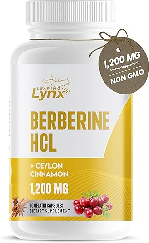 Berberina orgánica pura con canela de Ceilán – Alta absorción y máxima potencia | 60 cápsulas, suministro para 30 días | Apoya la salud metabólica,