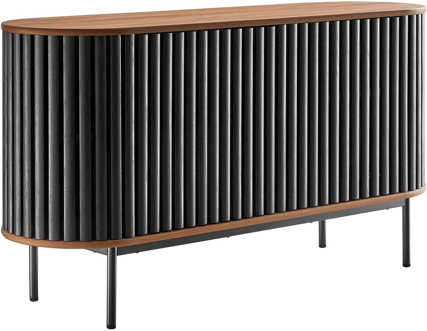 Modway EEI-6590-WAL-BLK Fortitude 59” Oval Sideboard, Walnut Black