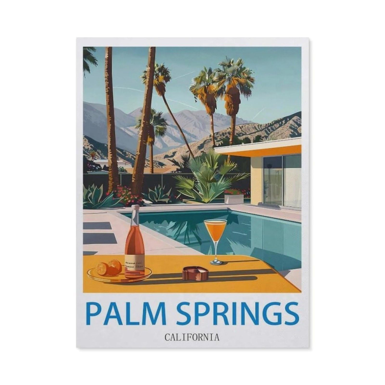 Palm Springs California，Tin Signs Gift Funny Vintage Metal Sign Plaqu Poster Wall Art Pub Bar Kitchen Garden Bathroom Home Decor(30x40cm）12x16 inch-EC30