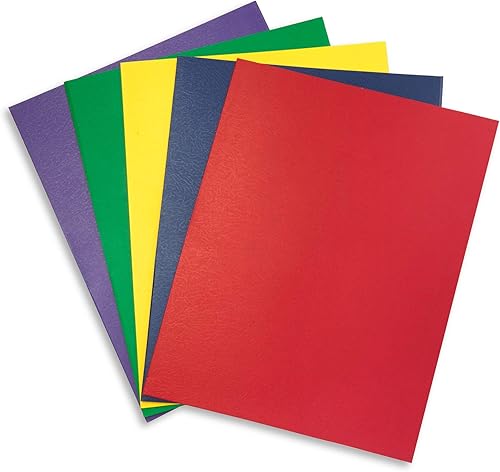 Miniatura 7 de Blue Summit Supplies 50 carpetas de papel de dos bolsillos a granel, diseñadas para uso en la oficina y el aula, 5 colores surtidos, paquete de 50
