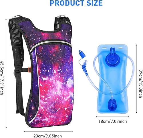 Miniatura 2 de Rave Hydration Pack, Hydration Backpack with 2L Hydration Bladder, Festival Essential Water Backpack for Hiking, Running, Cycling, and Music