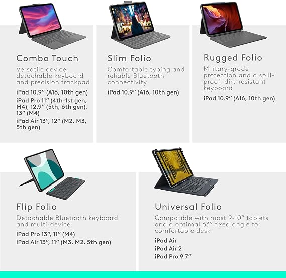 Logitech Combo Touch iPad Air 13-inch (M2, M3 & M4) (2024, 2025 & 2026)