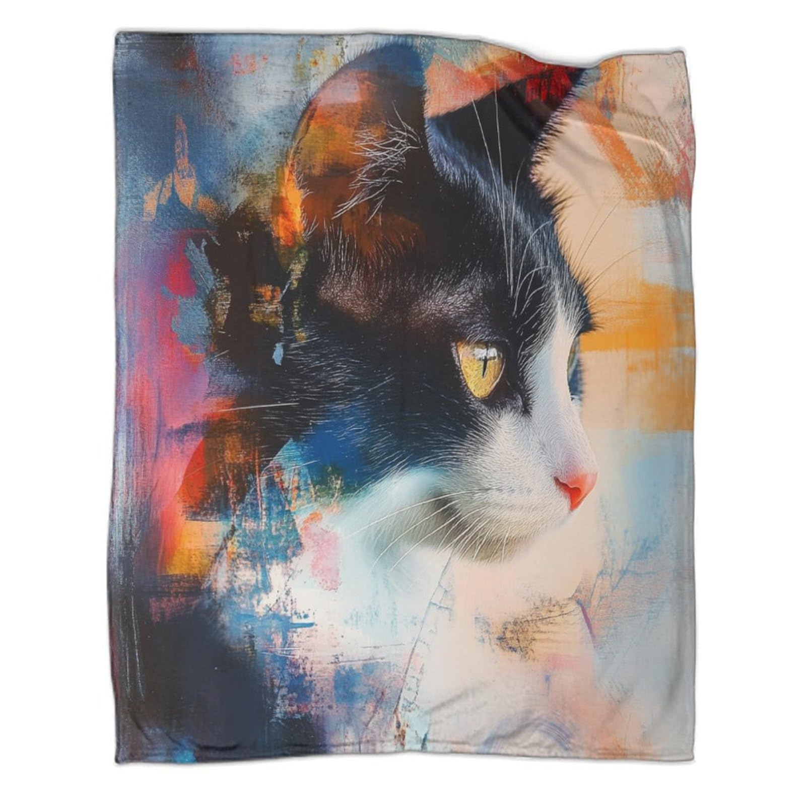 Couverture en flanelle douce et chaude effet peinture à l'huile 3D grand plaid design 150x200
