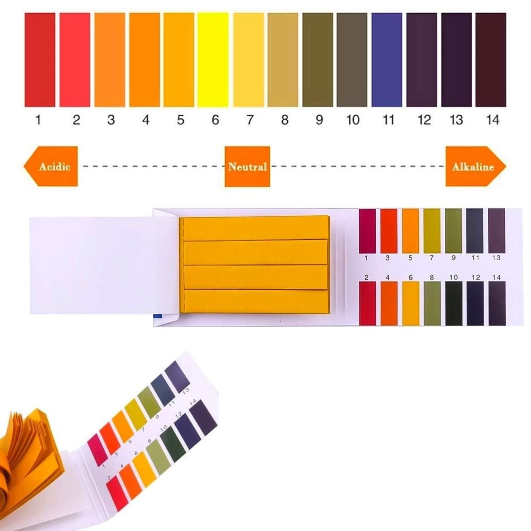 Viraaji PH Paper - Full pH 1-14, PH testing strips, Test Indicator Litmus Paper Water & Soil Testing Kit, litmus paper (Pack of 1, 80 Strips) - Image 6 thumbnail
