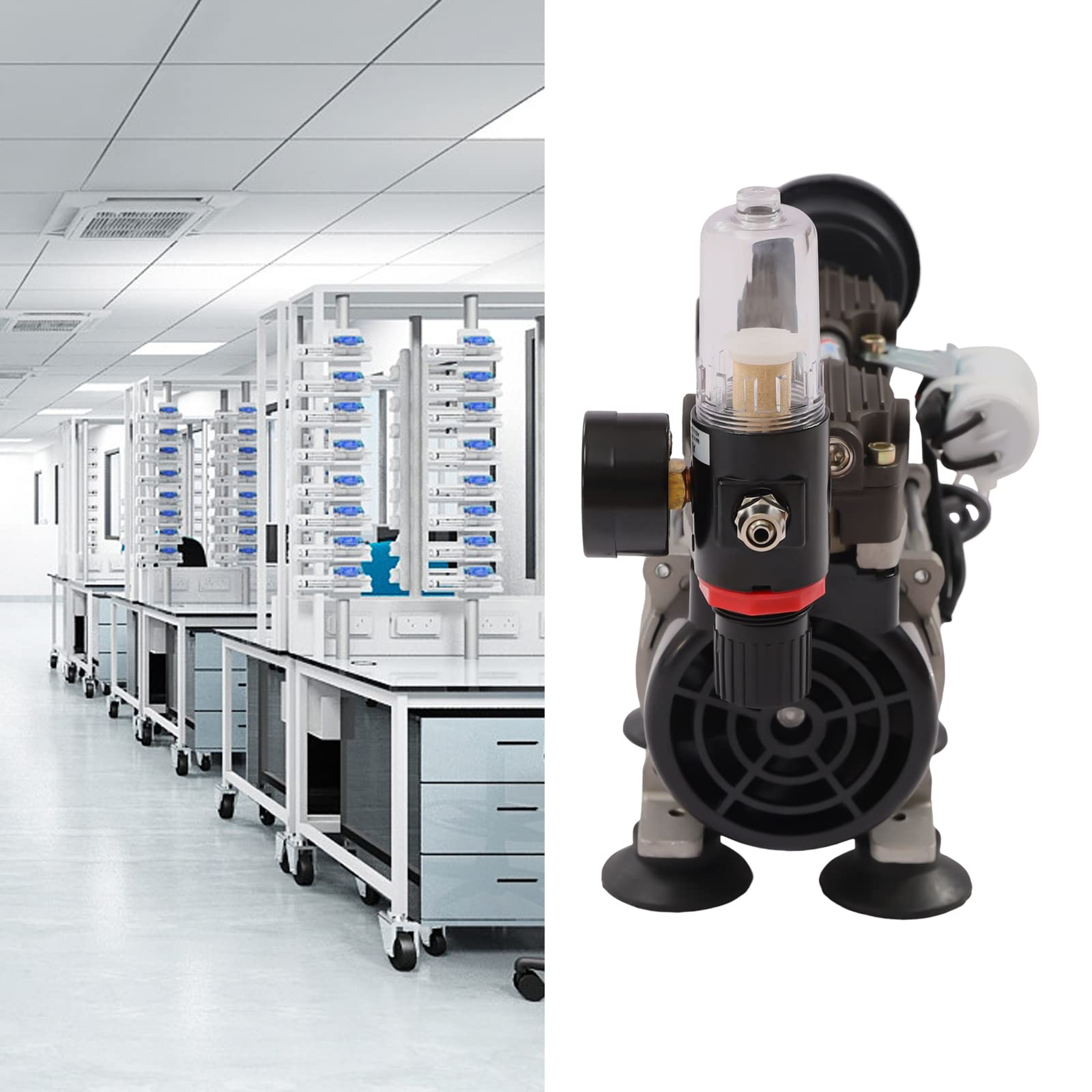 200W Vakuumpumpe öLfrei, Labor Membran Vakuumpumpe Öl freie öllose medizinische Pumpe -90Kpa Luftpumpe mit Luftfilter
