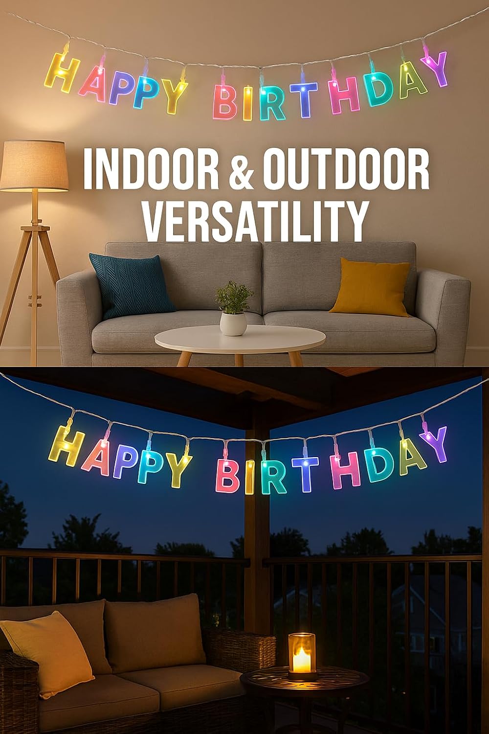 Dependable Industries inc. Essentials LED Light-Up Happy Birthday Banner – 6.5 Ft Battery Operated Party Decoration, Colorful Glow Letters String Light image 5