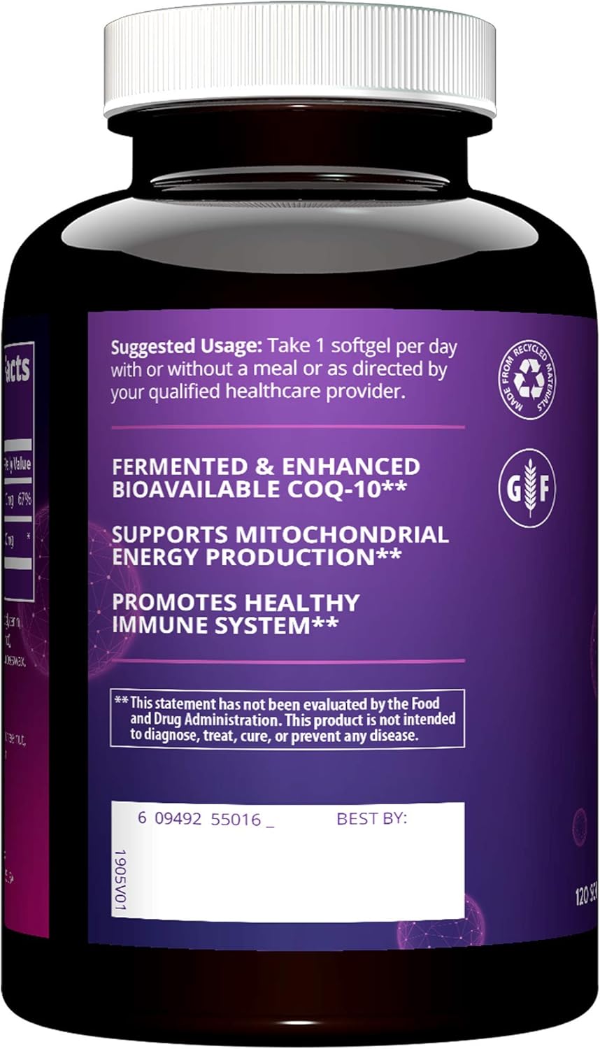 MRM Nutrition COQ-10 100mg | Naturally derived | Heart Health | Antiodidant | Enhanced Bioavailability | Gluten-Free | 120 Servings