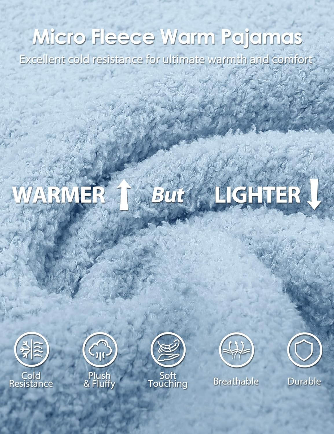 Fleece Pajamas Sets for Women - Warm Winter Cozy Fuzzy Lounge Sets Soft Comfy Long Sleeve 2 Peices Pj Sleepwear - Image 5