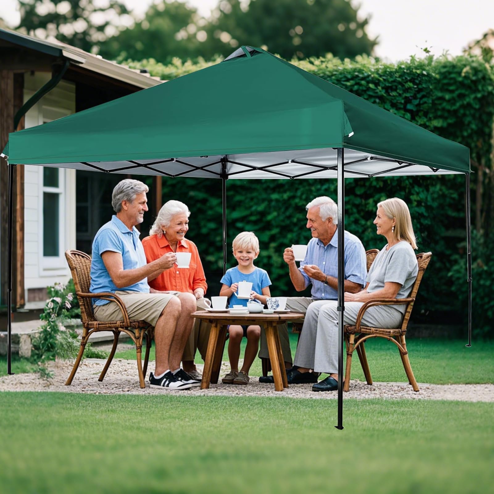 Lona de protección Solar de poliéster 300D Impermeable con Rejillas de ventilación, 300 x 300 cm, para Camping al Aire y exposiciones en el jardín