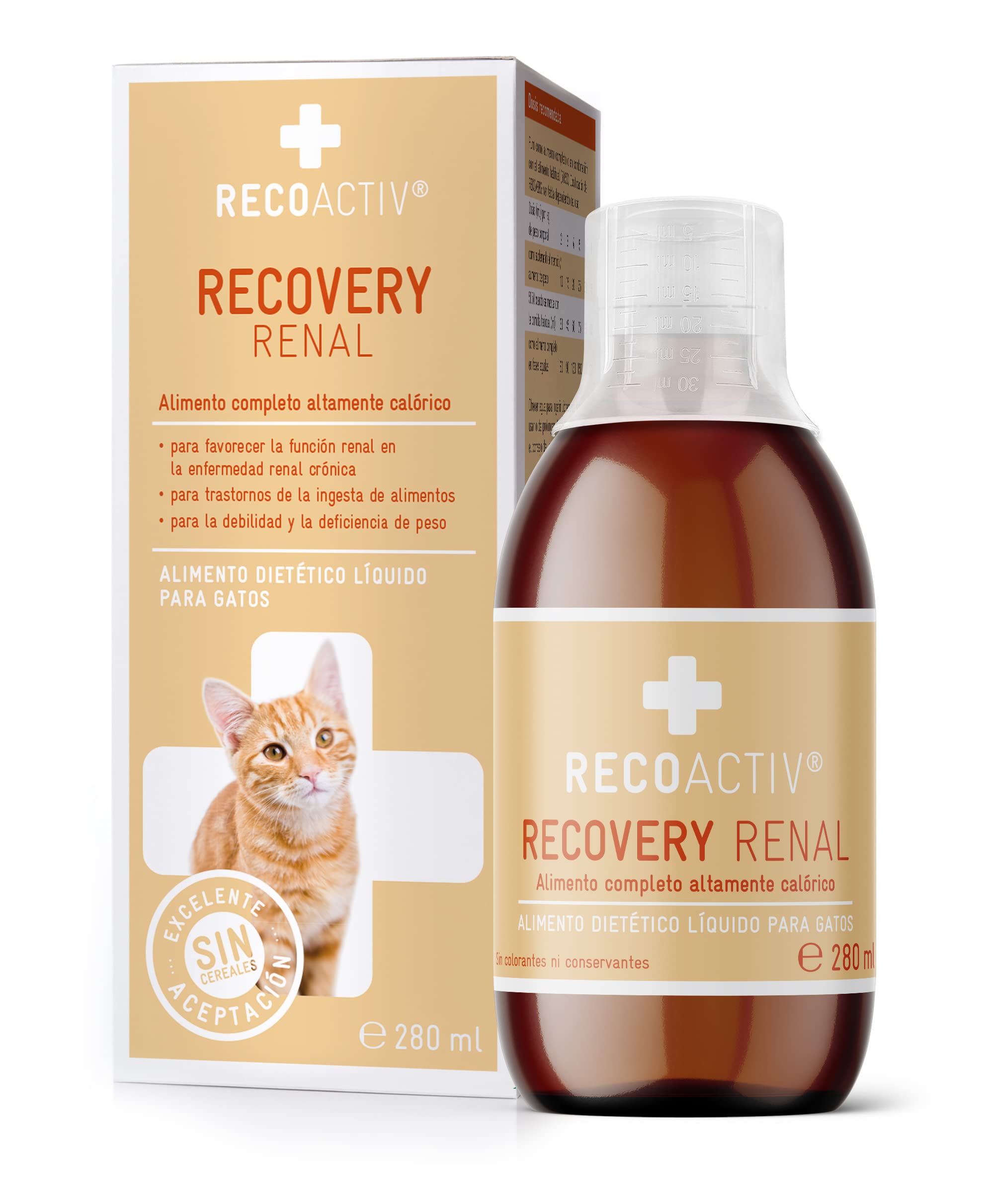 RECOACTIV Recovery Renal para gatos, 1 x 280 ml, alimento dietético completo de alto contenido calórico para la disfunción renal y el aumento de las necesidades energéticas