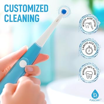 Rotating Electric Toothbrush for Adults with 3 Brush Heads - Toothbrush Electric with 3 Cleaning Modes - USB Rechargeable Toothbrush with 2 Minute Smart Timer (Black)