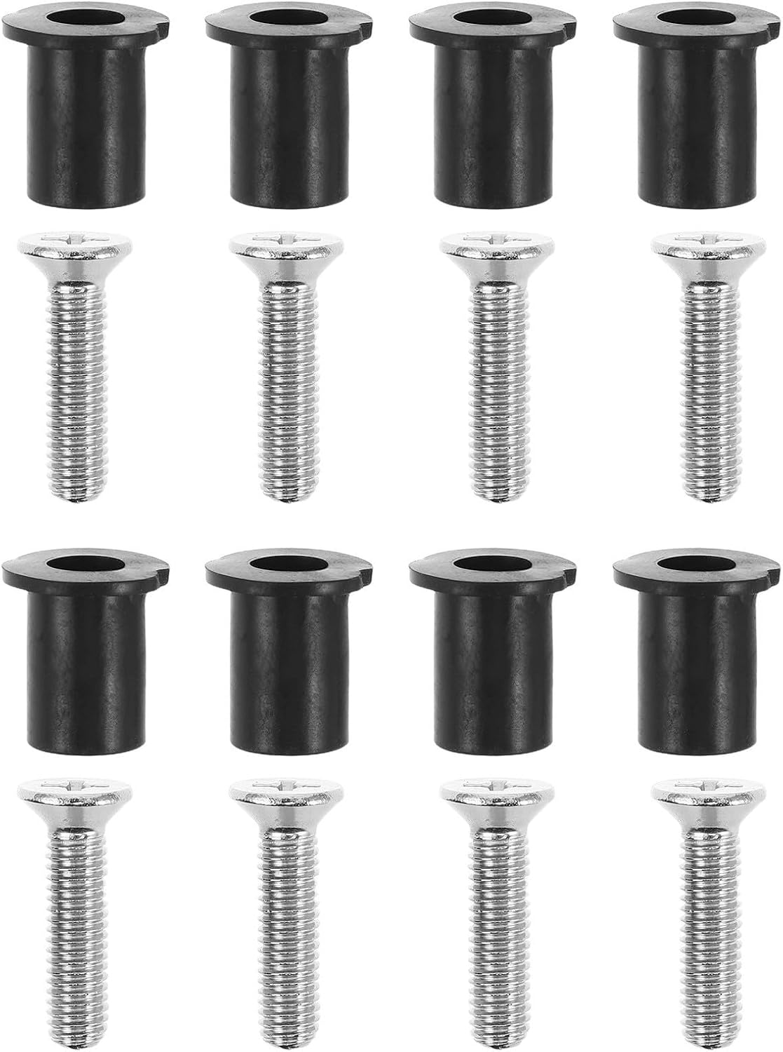 Kichvoe 8 Sets Motorcycle Windshield Screws and Nuts Mounting Kit M5 Rubber and Brass Bolts Universal Fit Enhanced Protection Windscreen Fixing Hardware for Touring Bikes