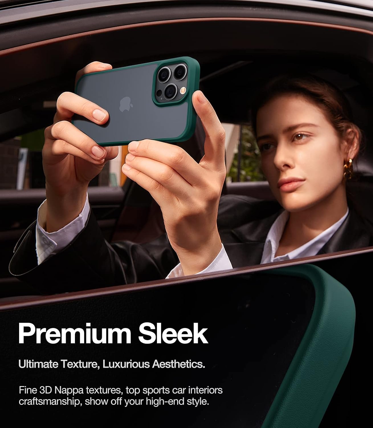 TORRAS Shockproof Designed for iPhone 14 Pro Case, [Military-Grade Drop Tested] Translucent Matte Hard Back with Silicone Slim Protective Anti-Fingerprint Anti-Scratch Phone Case Guardian 2022, Green