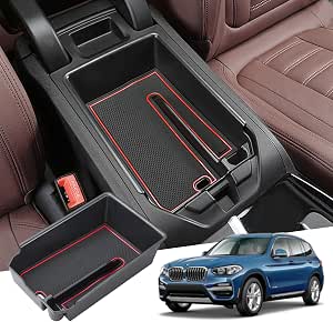 Housse Accoudoir Central BMW X3 G01/X4 G02/iX3 2019-2024 - GAFAT - Protection Cuir Microfibre (Noir)