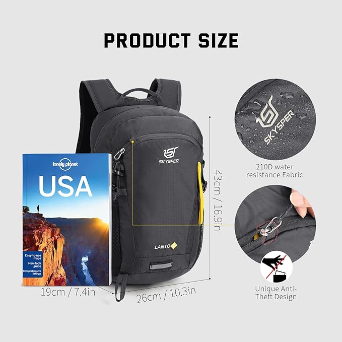 Mochila de Senderismo SKYSPER 20L Ligera Impermeable miniatura 3