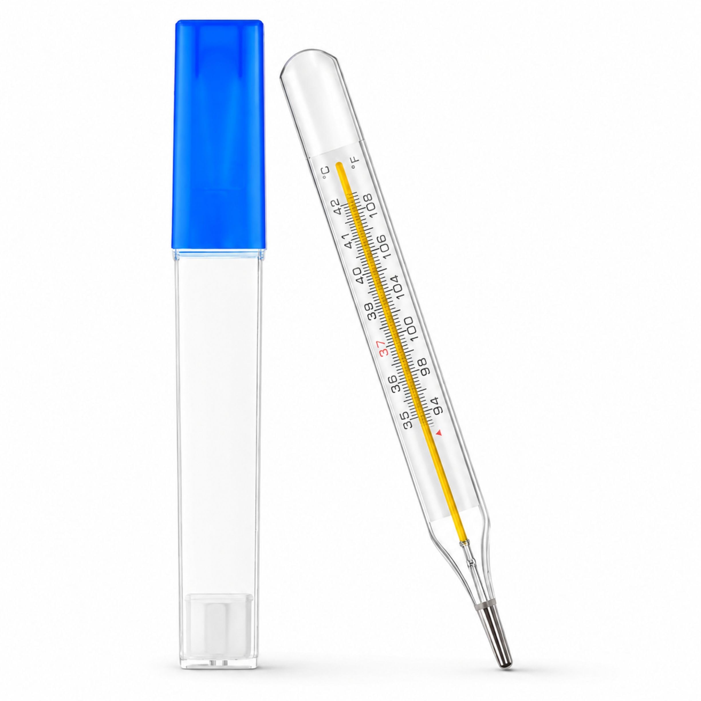 Mercury Thermometer for Body Temperature Measurement with Protective Storage Case | Mercury Thermometer for Oral & Axillary Use | Accurate Fever Temperature Gauge for Home-image-14